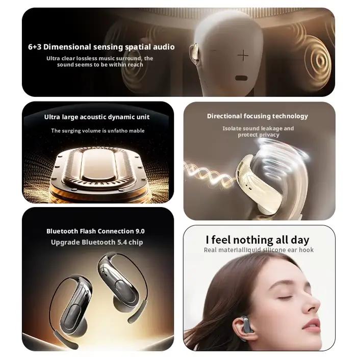 Casque audio sans fil Bluetooth. Design unique. Ajustement confortable. Longue autonomie de la batterie. Compatible avec divers appareils.