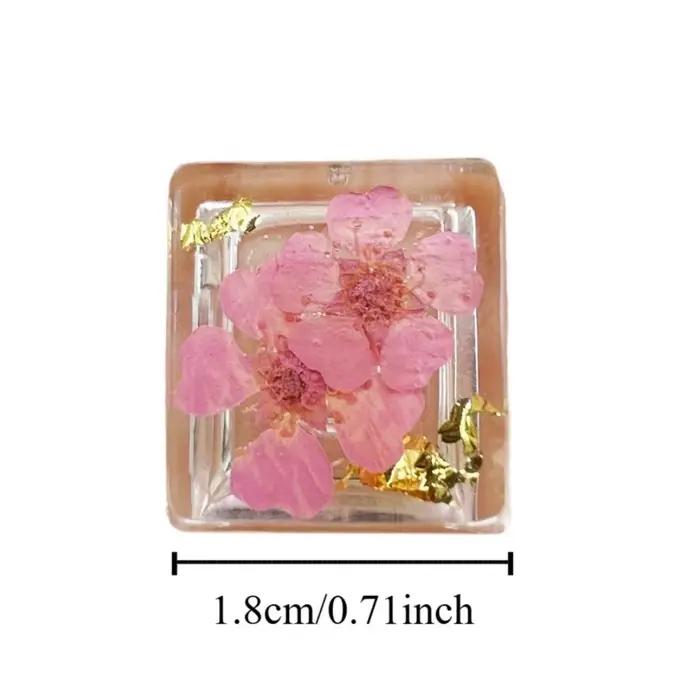 Capuchons de touches translucides en fleurs séchées Gypsophila pour clavier mécanique