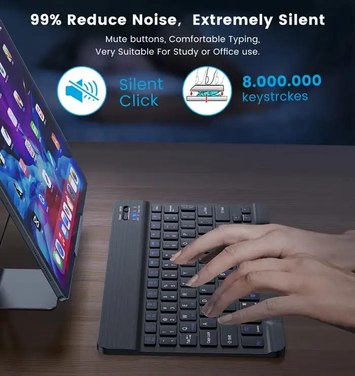 Clavier sans fil Bluetooth espagnol français Azerty russe pour iPad Mac PC tablette téléphone portable ordinateur