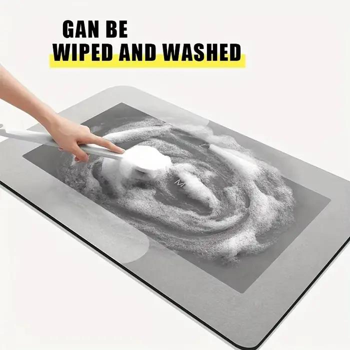 Tapis de bain terre de diatomées, Super absorbant, antidérapant, séchage rapide, doux, pour salle de bain, douche, buanderie, chambre à coucher, cuisine, camping-car