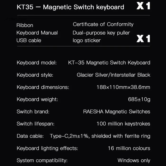 Clavier de jeu mécanique Darmoshark KT35 en alliage d'aluminium
