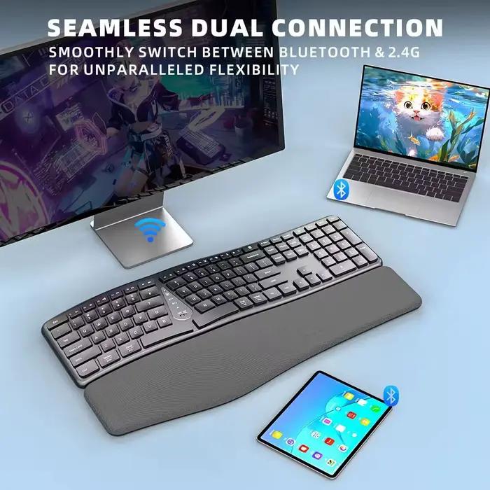 Clavier ergonomique sans fil 2.4G