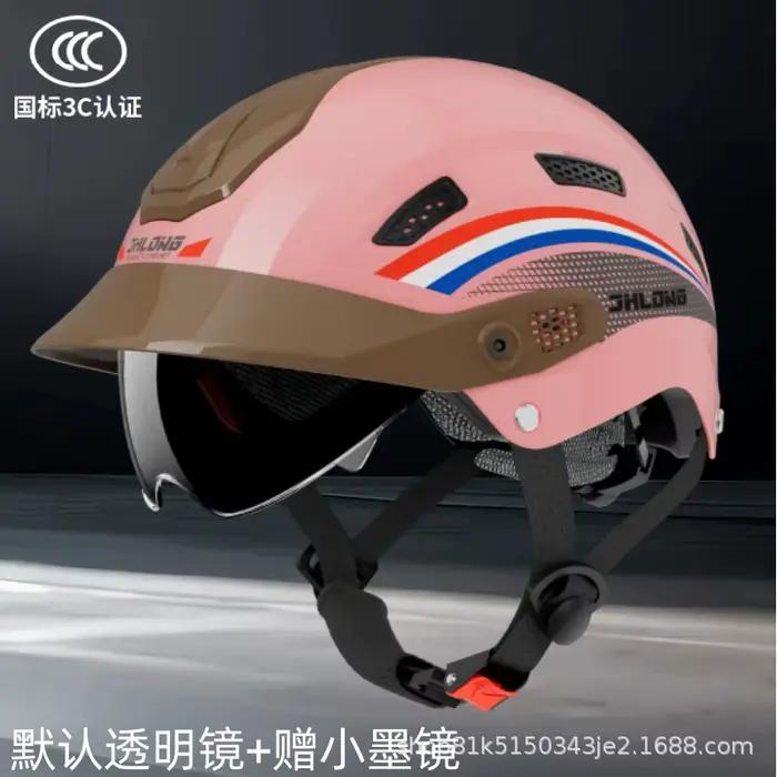 Casque de moto vintage demi-coque respirant pour l'été, pour hommes et femmes, casque ouvert pour scooter électrique, casques de sécurité réfléchissants