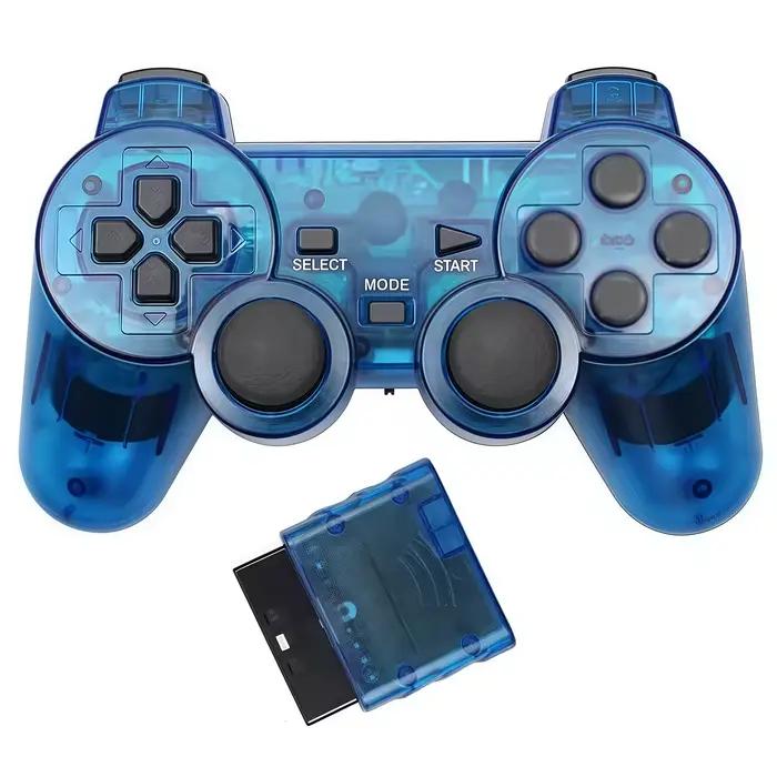 Contrôleur PS2 sans fil pour jeu PS2 PS1 double vibration choc joystick pour PC manette de jeu occasionnels et joueurs passionnés