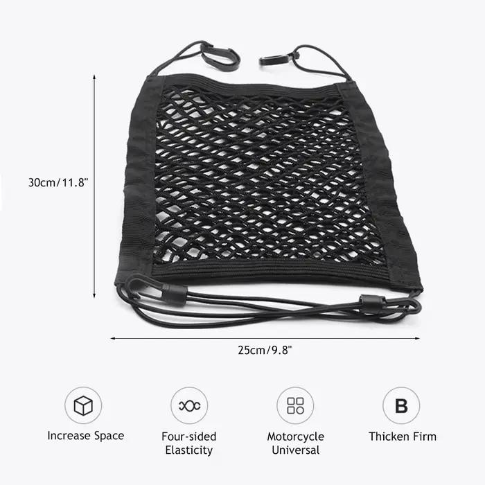 Sac de Coffre de Rangement pour Casque de Moto, Filet à Bagages, Crochet de Maintien, Cargo, Vélo, Scooter, Maille de Carburant Précieux