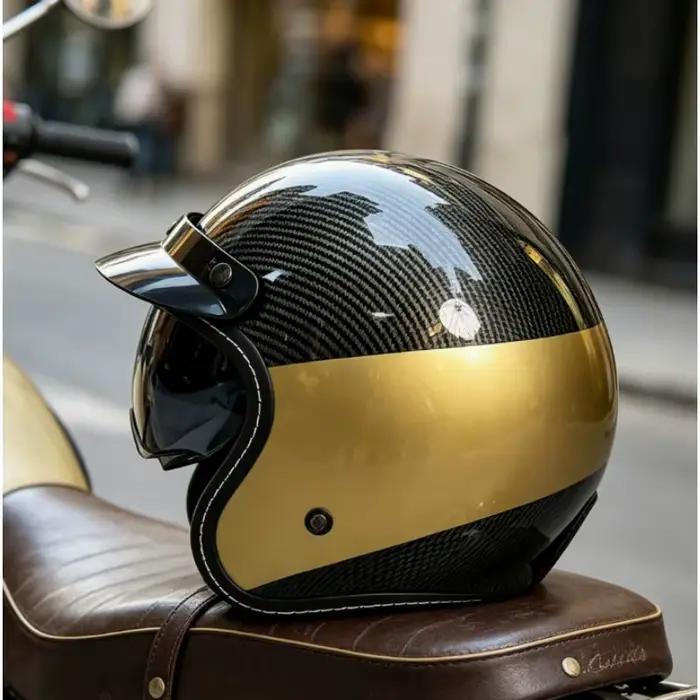 Casque de moto ouvert vintage tendance, unique, rétro 3/4, homologué ECE DOT, toutes saisons