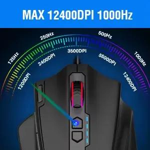 E-YOOSO X-41 Pro USB souris de jeu filaire rvb rétro-éclairé 12400 DPI 11 boutons