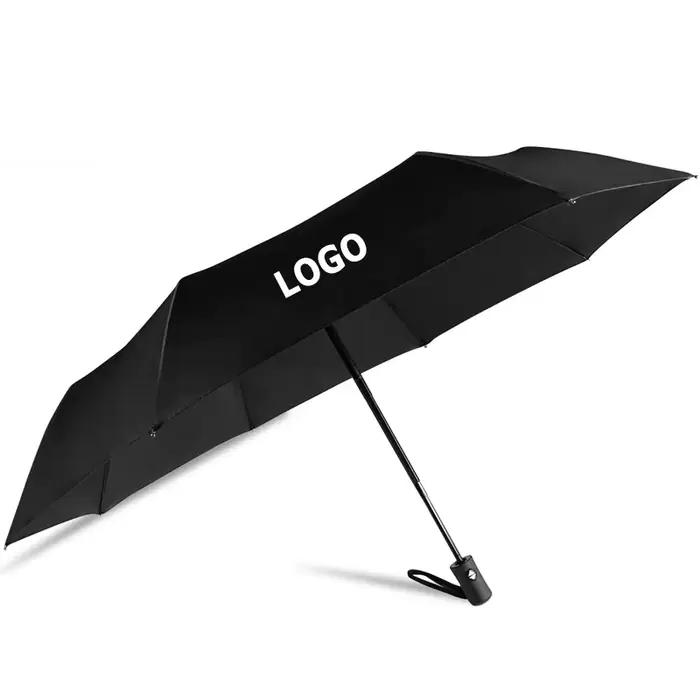 Parapluie coupe-vent avec logo de marque de voiture multiple pour hommes et femmes, parasol portable, possède un logo automatique, cadeau publicitaire d'entreprise, crème solaire