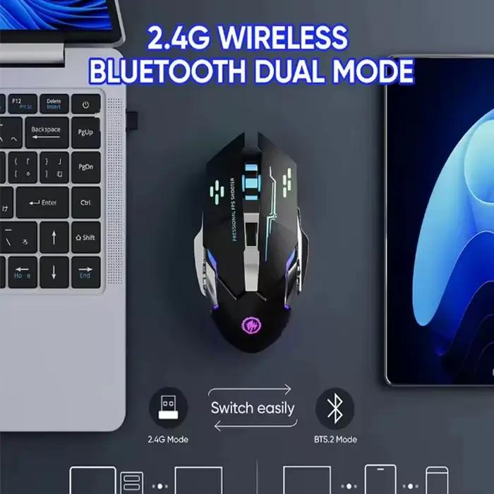 Souris de jeu sans fil Bluetooth double mode