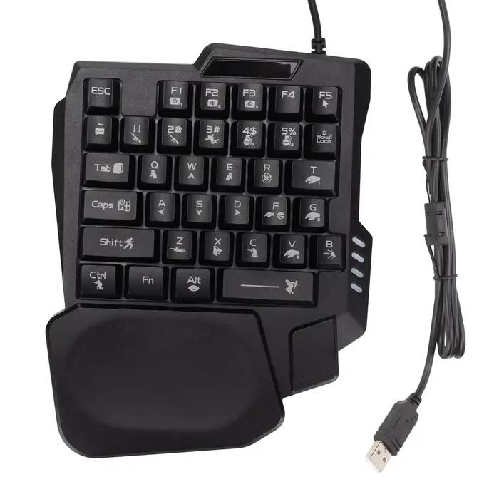 Clavier de jeu antidérapant noir à une main