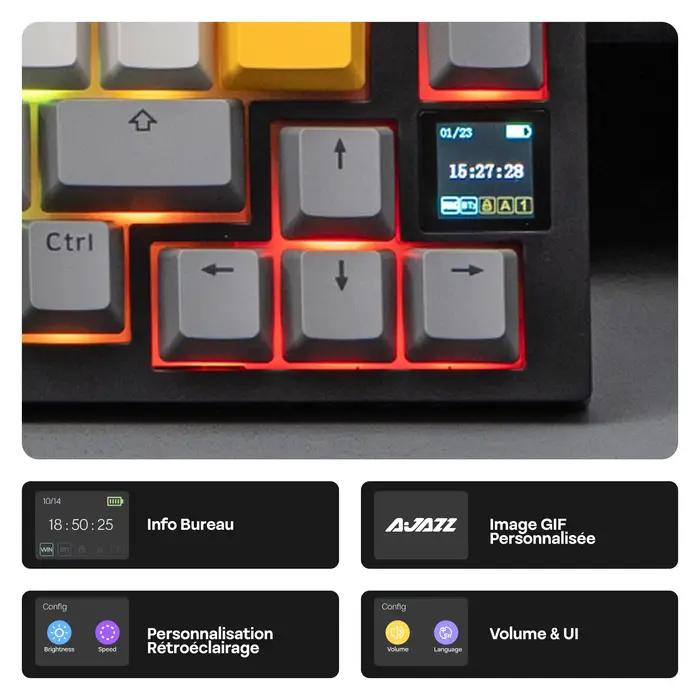 FR Layout EPOMAKER X AJAZZ AK820 PRO 75% AZERTY Français Hot-Swap Filaire/BT/2