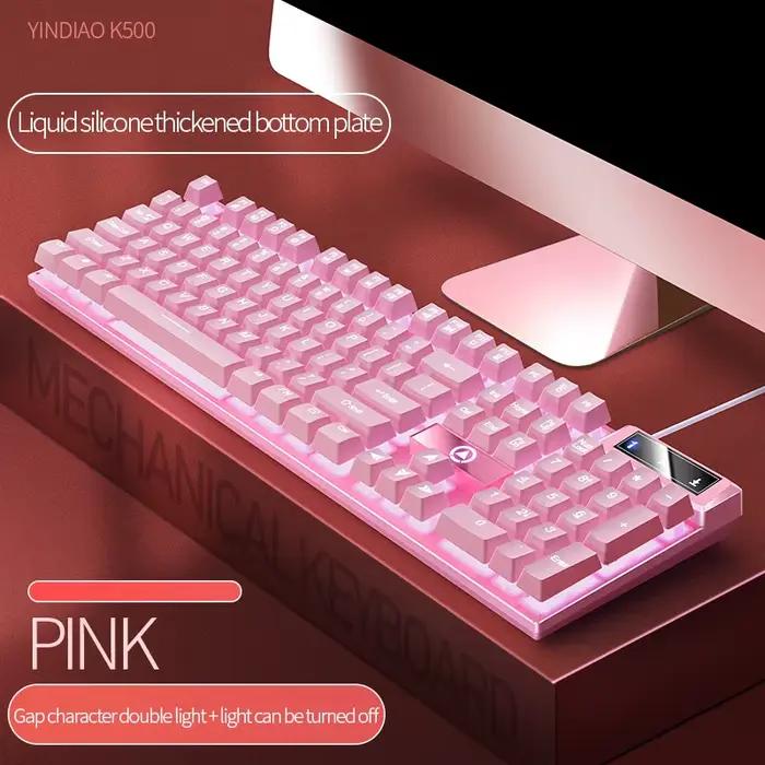 K500 clavier rose couleur mixte blanc