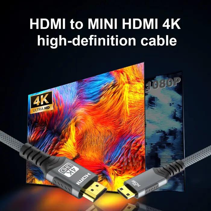 Câble Mini HDMI vers HDMI 4k HD 4K @ 60Hz 2K @ 120Hz