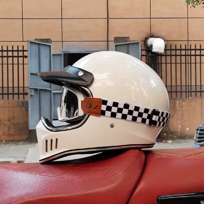 Casque de moto rétro, café Racer rétro, personnalité, intégral, certifié DOT, Jet