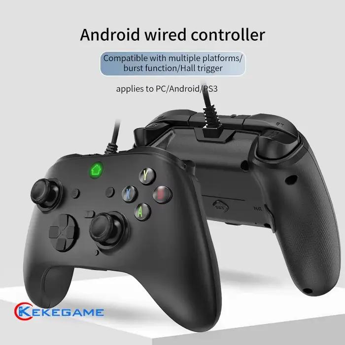 Câblé Contrôleur pour PC PS3 Android TV-BOX avec Hall Déclencheur Double Vibration Retour 4 Programmable Clés Turbo