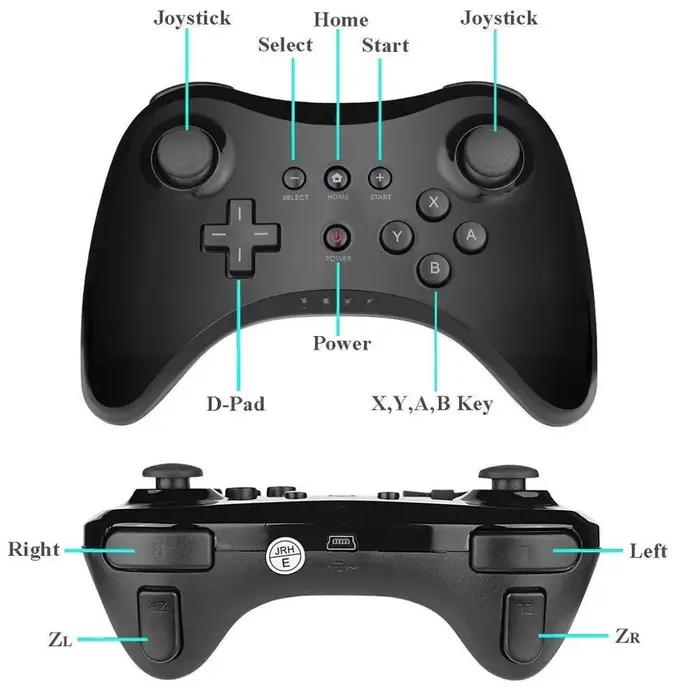 Manette de jeu sans fil Classic Pro pour Nintend wii U Pro