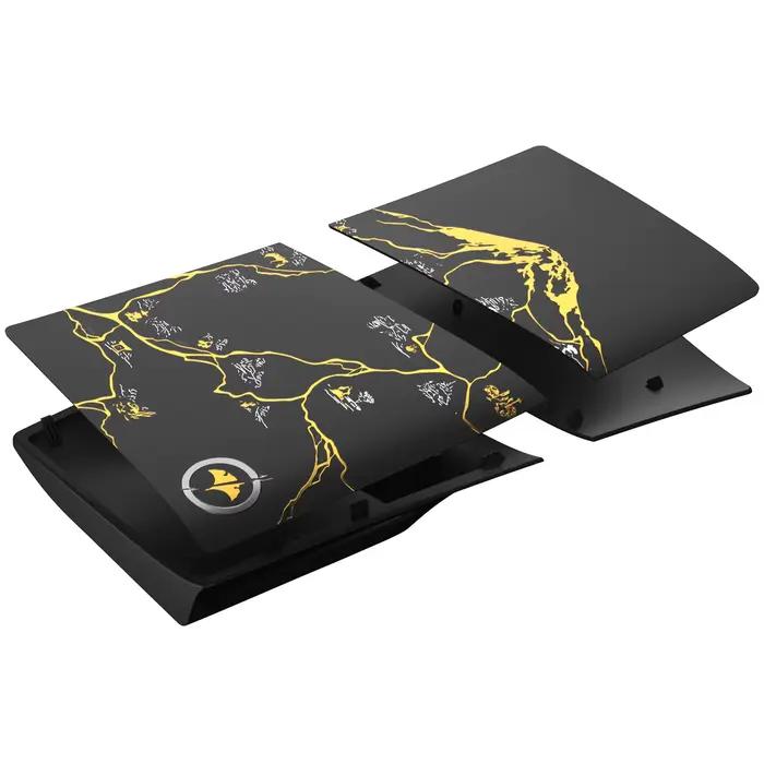 Pour Playstation 5/pour PS5 Pro/pour PS5 Console à disque mince plaque frontale fantôme limitée coque Yotei de remplacement avec autocollant Logo doré
