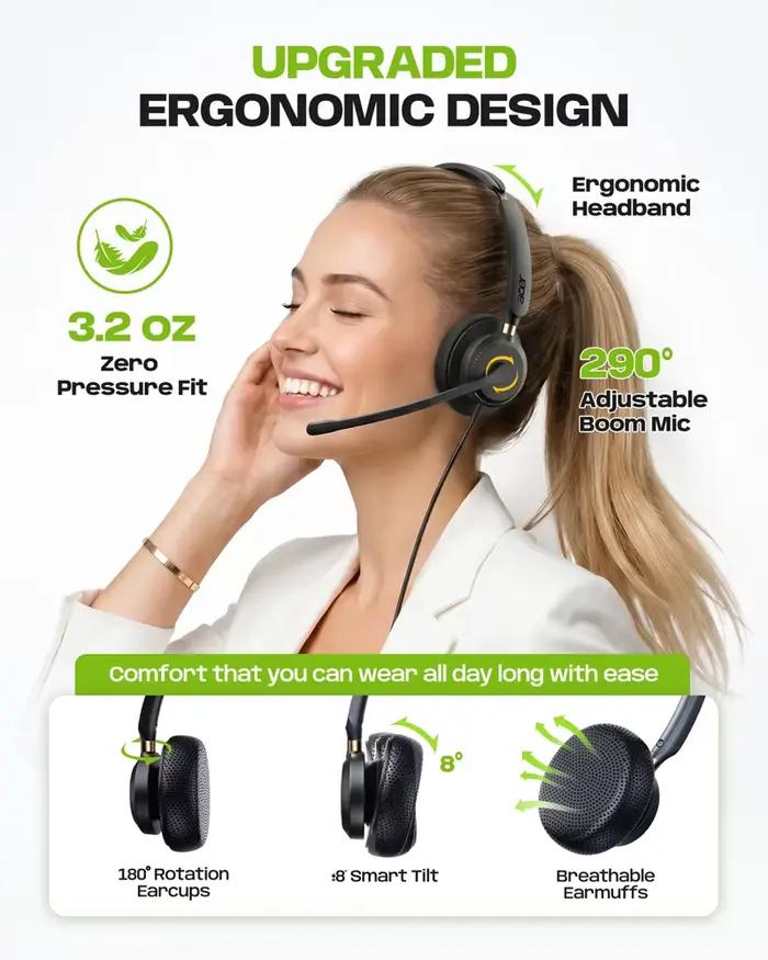 Casque USB Acer avec micro pour PC