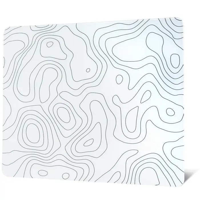 XVX Tapis de souris en verre blanc Carte topographique Grand