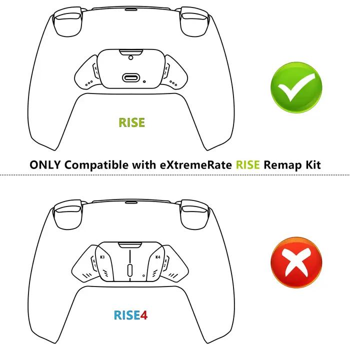 Bouton arrière de remplacement eXtremeRate Redesigned K1 K2 pour kit de remap ps5 RISE-contrôleur et carte de rappel RISE non incluse