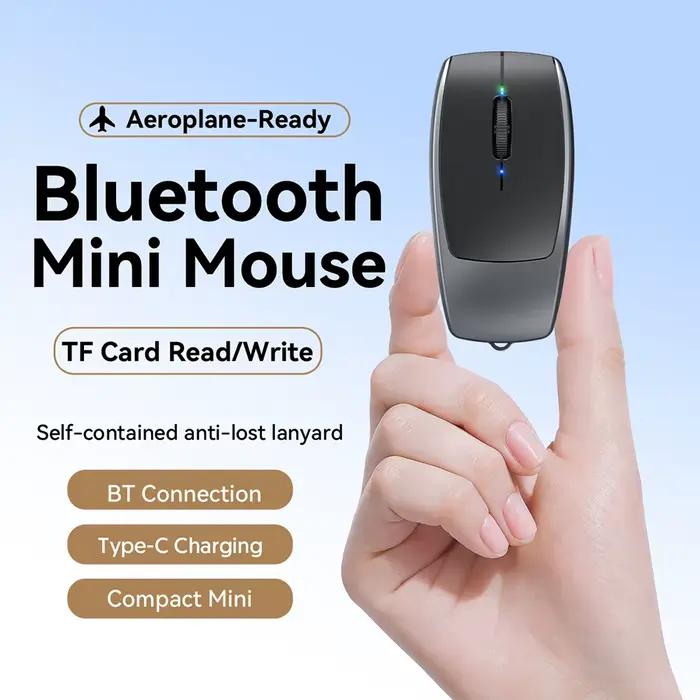 Mini souris Rechargeable avec convertisseur de lecteur de carte TF et corde suspendue type-c pour tablette
