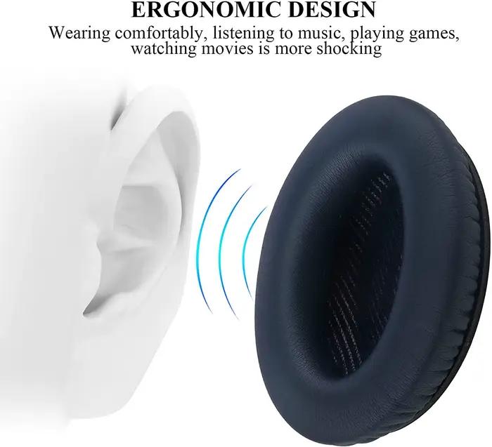 Coussinets d'oreille de remplacement haut de gamme pour casque Bose QC35 et QC35ii