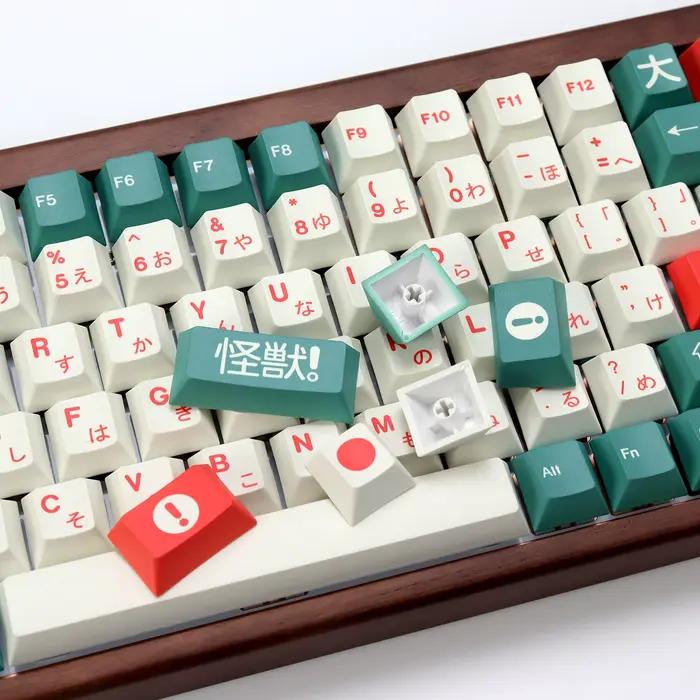 KBDiy Clone Retro GMK Kaiju Keycap Japanese PBT Cherry Profile ISO Keycaps personnalisés pour clavier mécanique Gamer 60 Aula F87 Pro