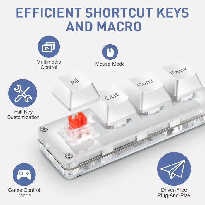 Mini-clavier SAYODEVICE 4 touches USB filaire rétroéclairage multicolore pour jeux et productivité polyvalent pour ordinateurs de bureau et portables occasions spéciales