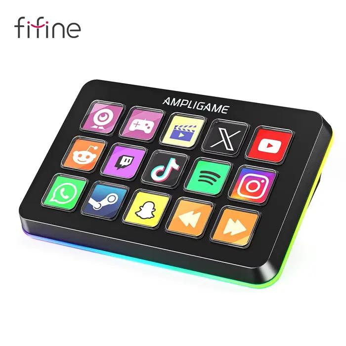 Mini clavier FIFINE D6 avec 15 boutons Macro personnalisables