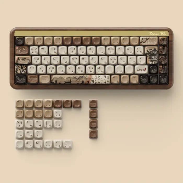 Akko MU01 Mountain Seclusion clavier mécanique en bois disposition ISO-UK/DE rvb échange à chaud BT/2.4G