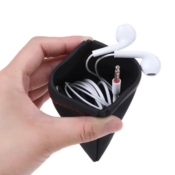 Étui pour écouteurs en cuir PU – Sac de rangement