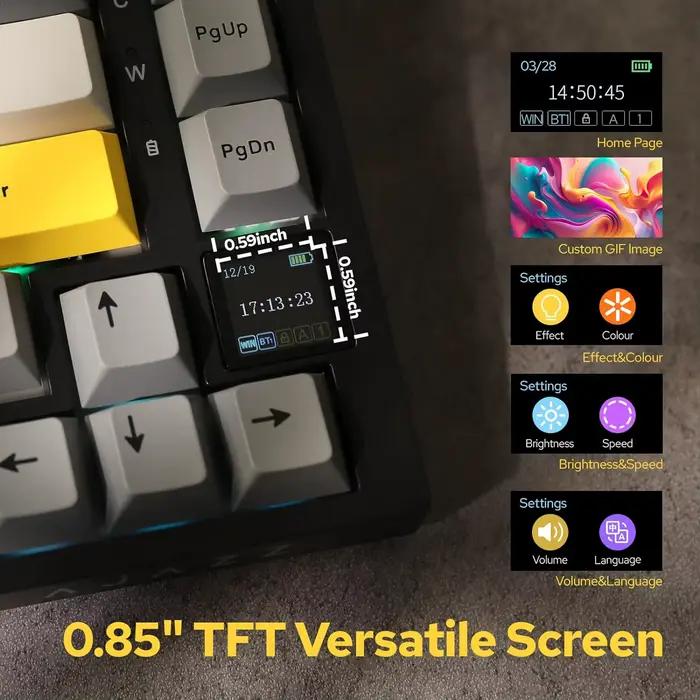 Ajazz AK820/AK820Pro clavier mécanique de jeu Bluetooth 5.1/clavier personnalisé sans fil/filaire avec bouton scellé d'échange de chaleur