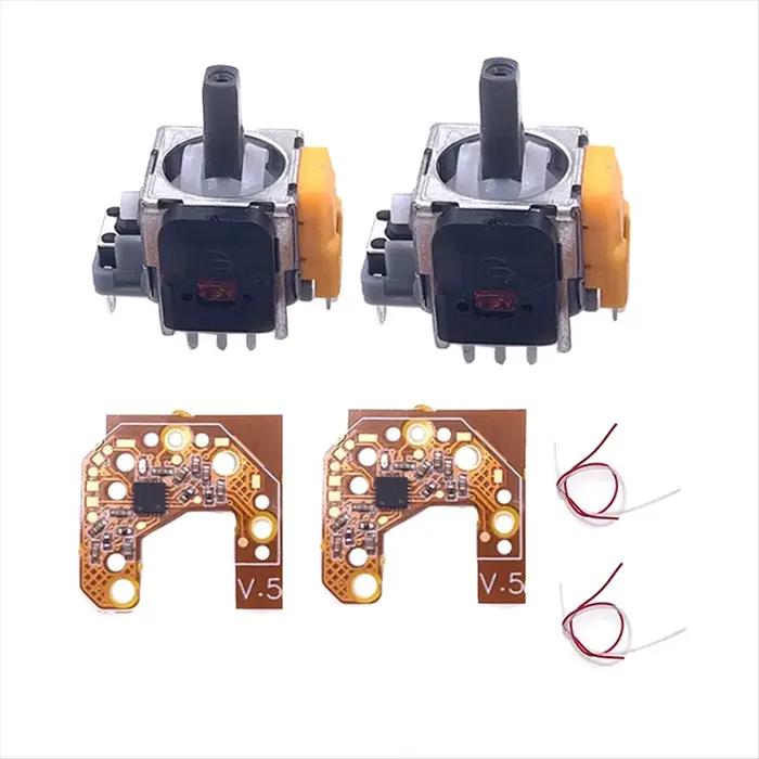 [B63C] 2 pièces Joystick Hall + carte de calibrage pour manette de jeu PS4 effet