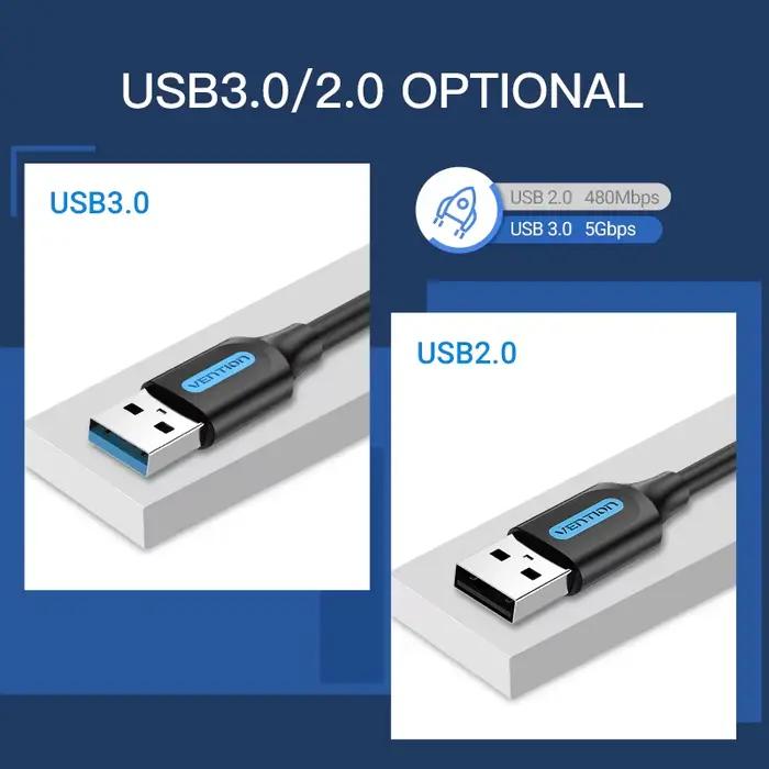 Câble d'extension USB 3.0 mâle vers mâle Vention pour ordinateur portable, disque dur, boîtier TV et autres appareils numériques compatibles occasions spéciales