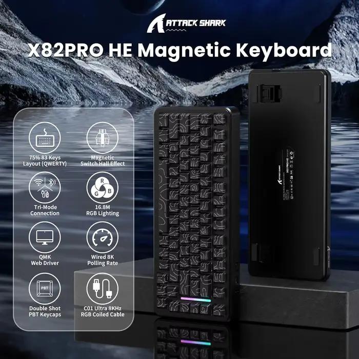 ATTACK SHARK X82PRO HE clavier de jeu à interrupteur magnétique