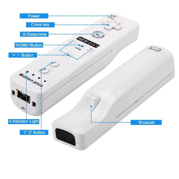 Une paire de télécommandes avec contrôleur Nunchuck pour le contrôle des jeux Wii pour manette de jeu sans fil de console Wii avec Motion Plus