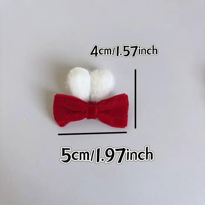 Accessoire de décoration pour vêtements, jouet, nœud rouge vif en peluche 10/5, oreilles de lapin, fait main, accessoire festif