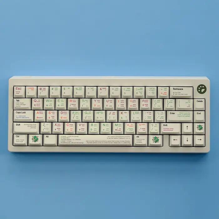 131 touches VIM thème Keycaps profil Cherry blanc GMK Keycap PBT colorant Sublimation clavier mécanique pour MX Switch 1.75U 2U Shif
