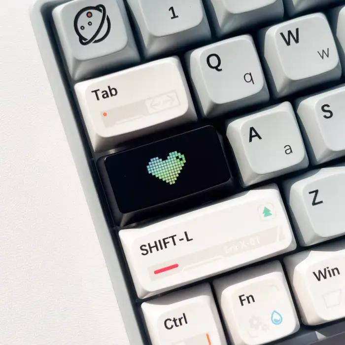 Echome translucide coeur Keycaps personnalisé Cool ABS casquettes/démarrage court 1.75UKey casquettes pour clavier mécanique jeu accessoires cadeau
