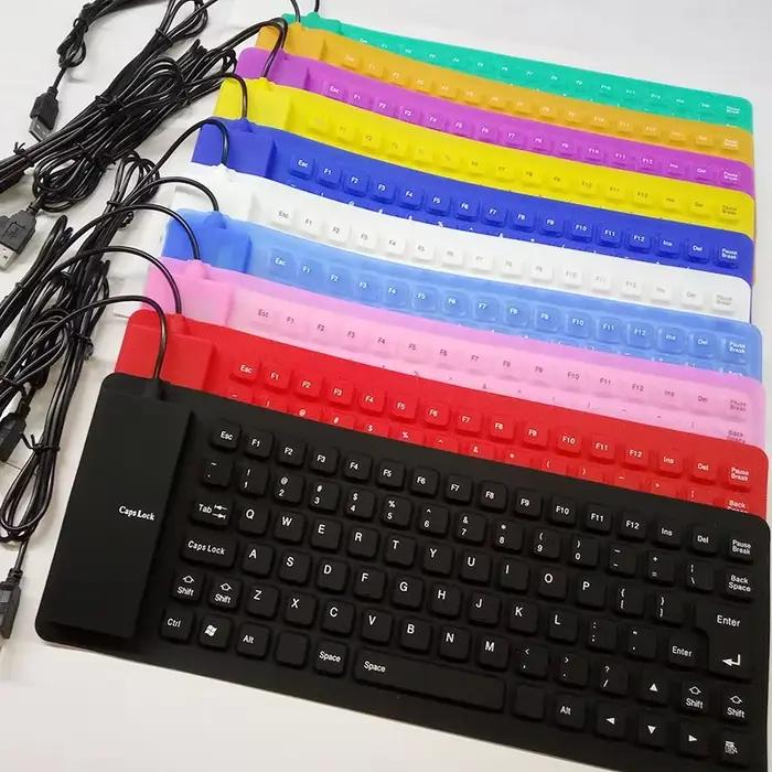 Mini clavier USB de jeu pliable en Silicone