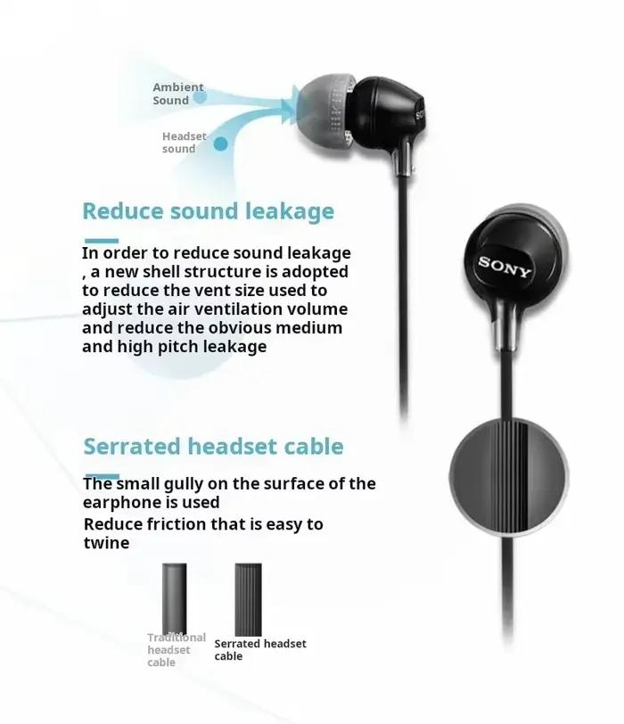 Nouveaux écouteurs intra-auriculaires filaires Sony MDR-EX15AP avec micro