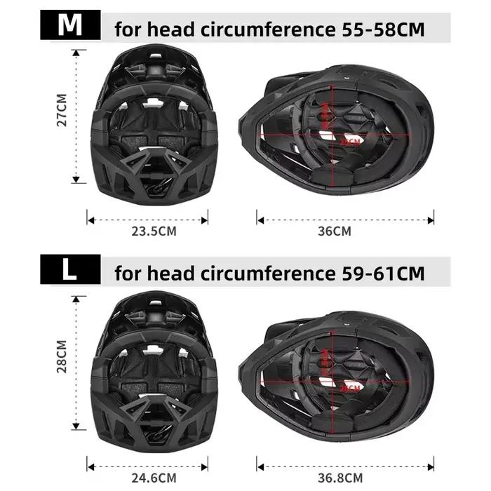 Équipement de cyclisme de sécurité pour vélo de montagne, casque intégral pour adultes de course de descente avec 31 évents et visière réglable, hommes/femmes