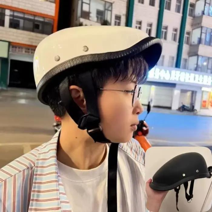 Casque de moto demi-coque respirant pour adultes, idéal pour le skateboard, pour hommes et femmes