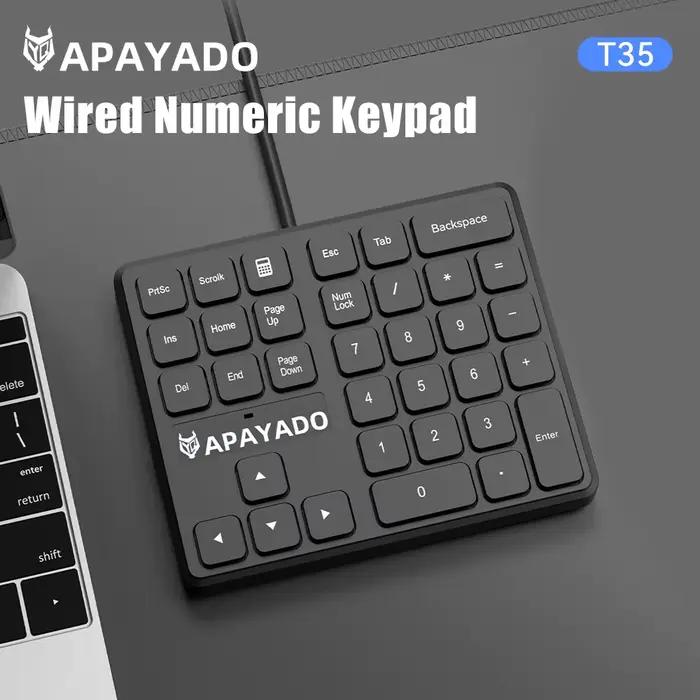 Clavier numérique filaire 34 touches USB T35 avec touches fléchées