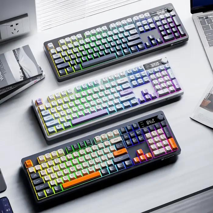 XUNFOX TK100 Bluetooth clavier double mode sans fil TFT écran intelligent ordinateur de bureau