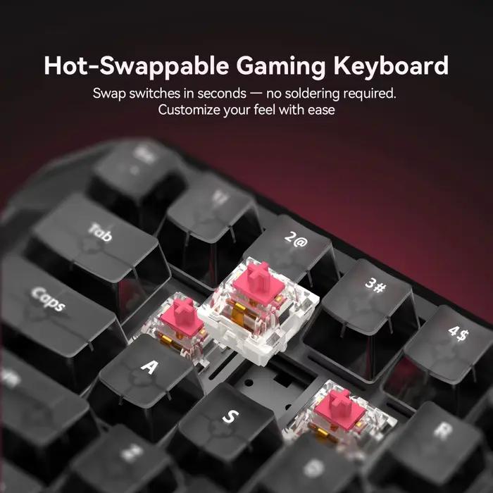 Clavier de jeu mécanique silencieux DarkBeacon 87 touches TKL compact avec interrupteurs rouges anti-ghosting pour PC Gaming et saisie