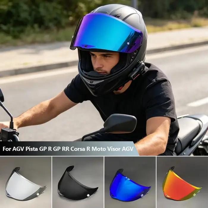 1 visière de casque de moto pour casques intégraux AGV Pista GP R GP RR Corsa R, lentille noire et argentée, visera moto