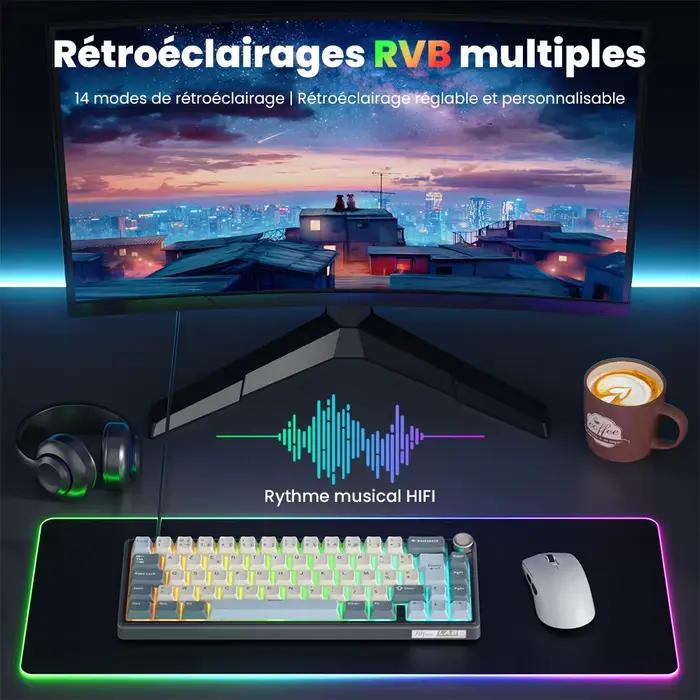 Royal Kludge-Clavier de jeu mécanique filaire