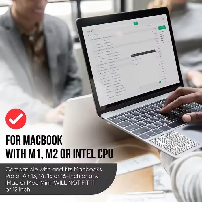 Autocollant de raccourci de clavier d'ordinateur portable 8*8cm pour MacBook Air/Pro adhésif Transparent Windows PC