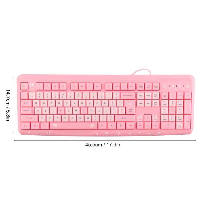 Clavier clavier USB filaire dessin animé mignon pour ordinateur portable à domicile clavier Ultra-mince clavier USB